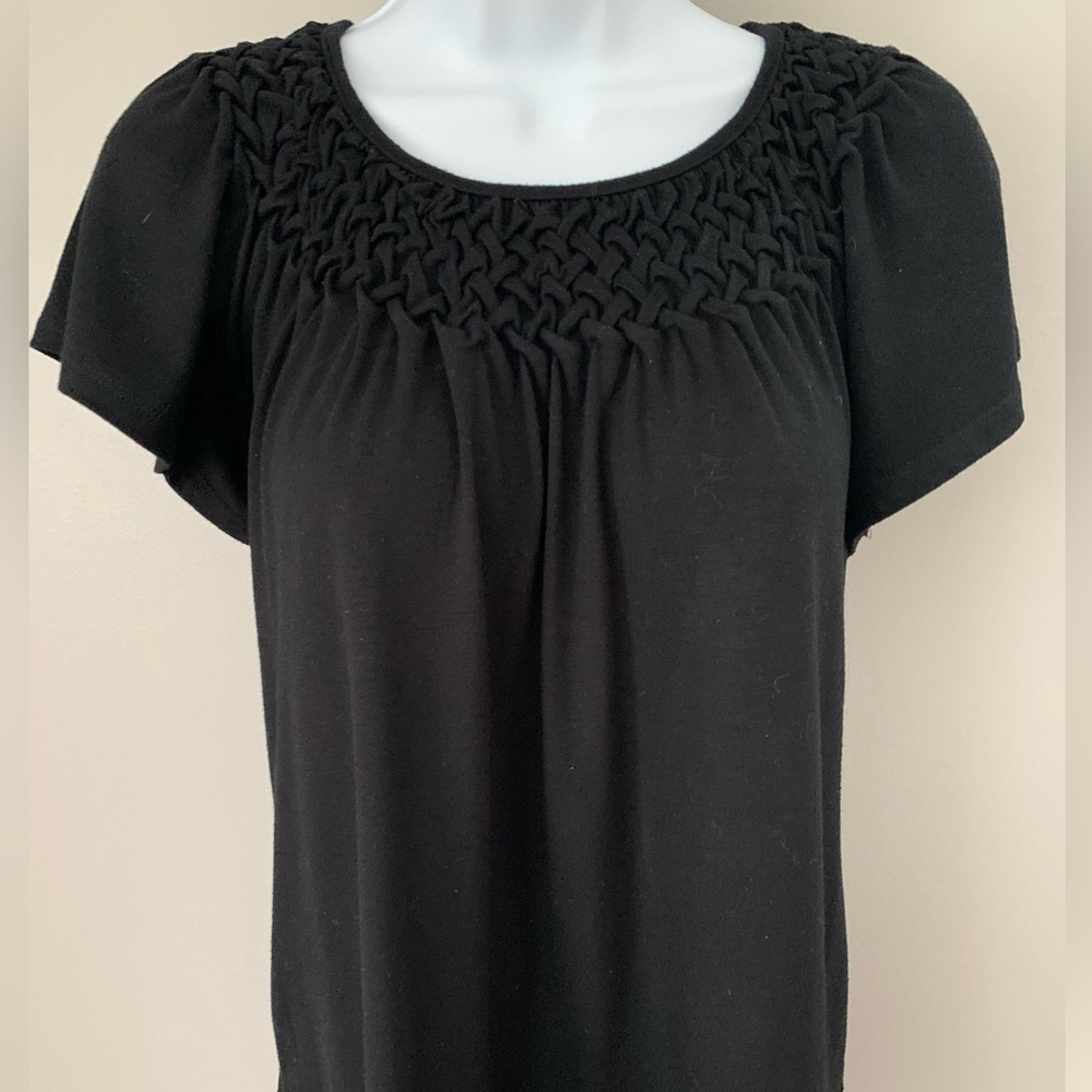 Notations Black Weave Texture Top